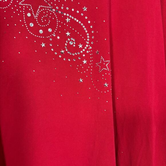 Liz & Me Catherines Red Stars Rhinestone T-Shirt - 3X (26/28) - Womens Plus Size - Picture 5 of 8